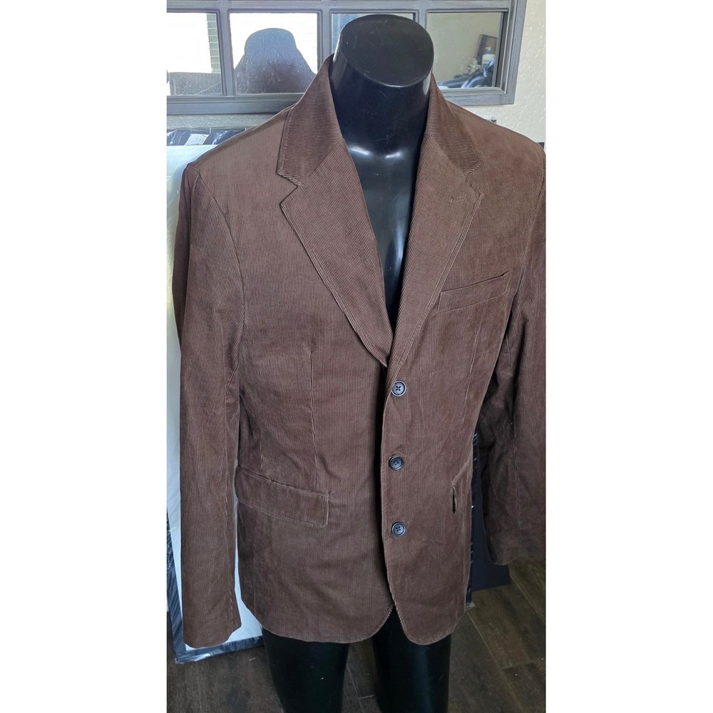 Banana Republic Mens 42R Brown Corduroy Blazer Sport Coat 100% Cotton 3 Button
